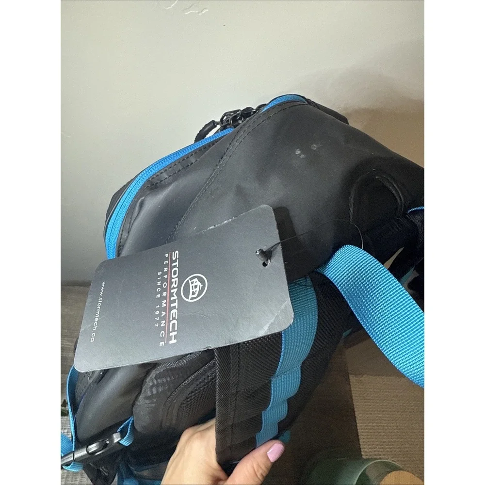 STORMTECH WBP-2 Adult's Deluge Backpack Black Blue Greek Flag Waterproof NWT